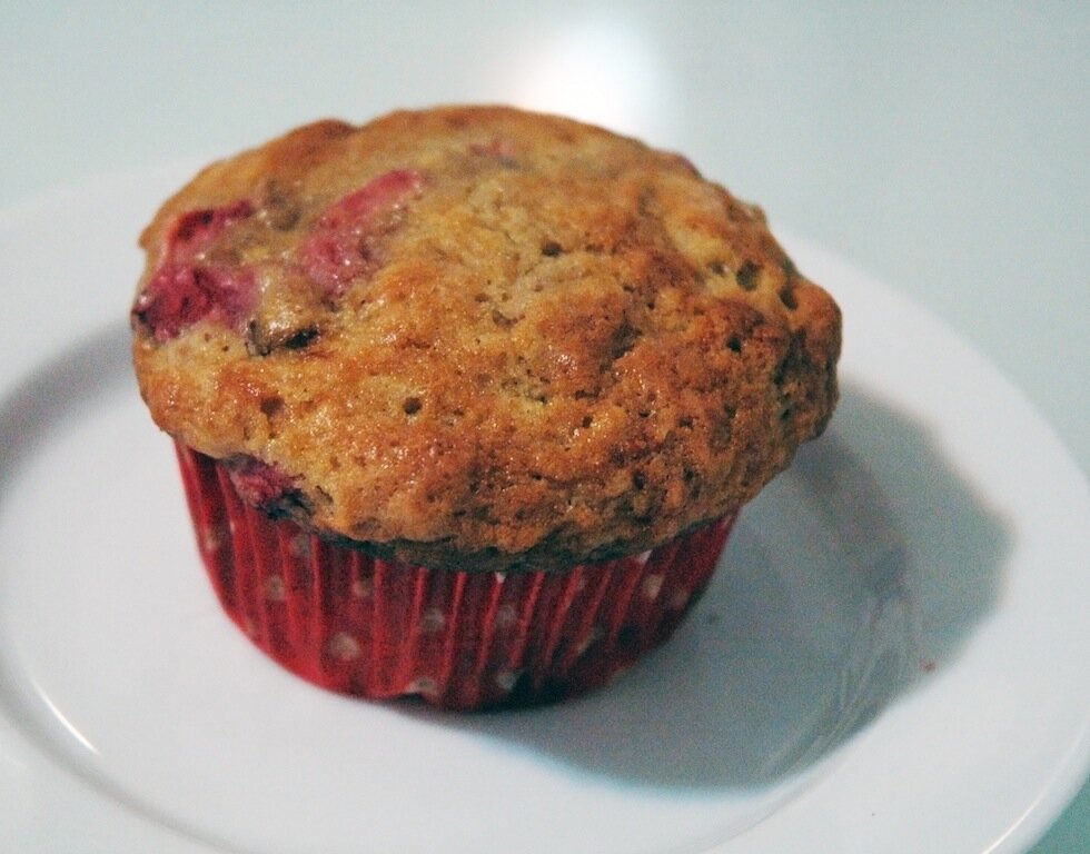 Strawberry-rhubarb muffins