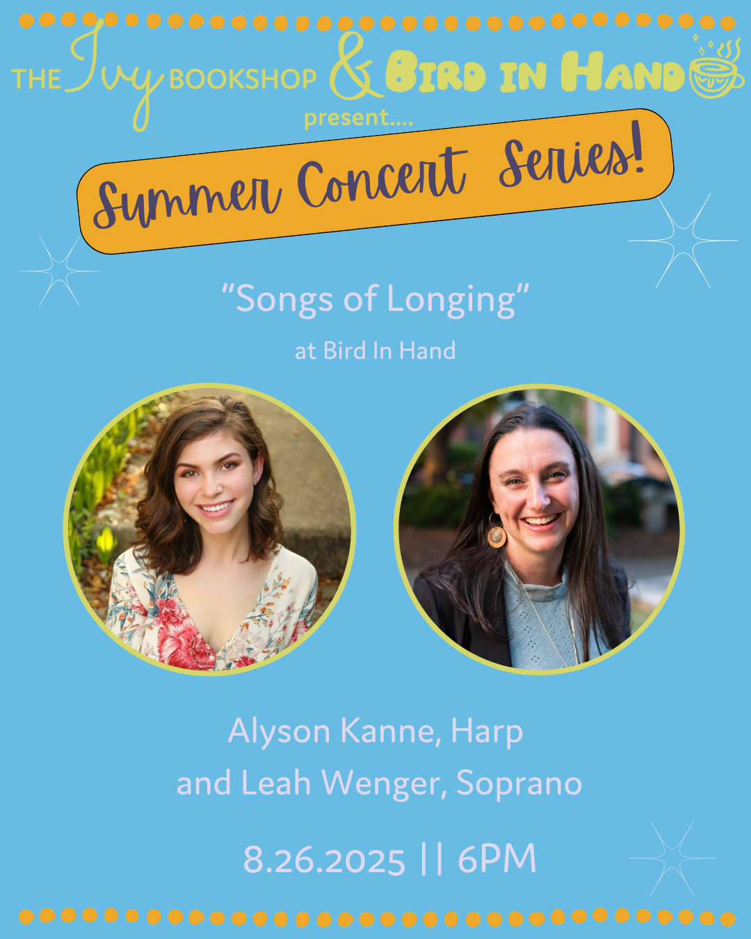"Songs of Longing" for voice and harp