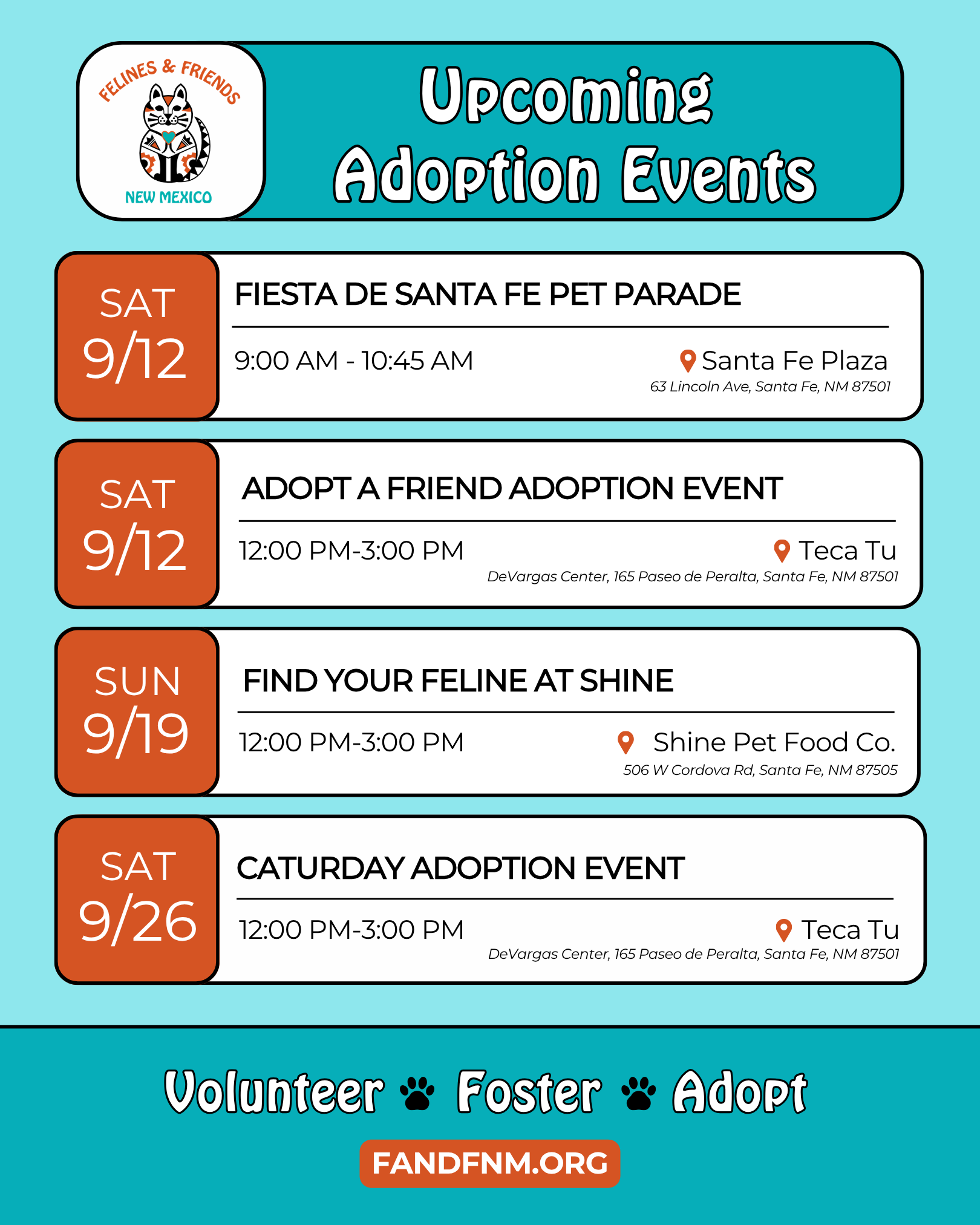 Teca Tu Adoption Events