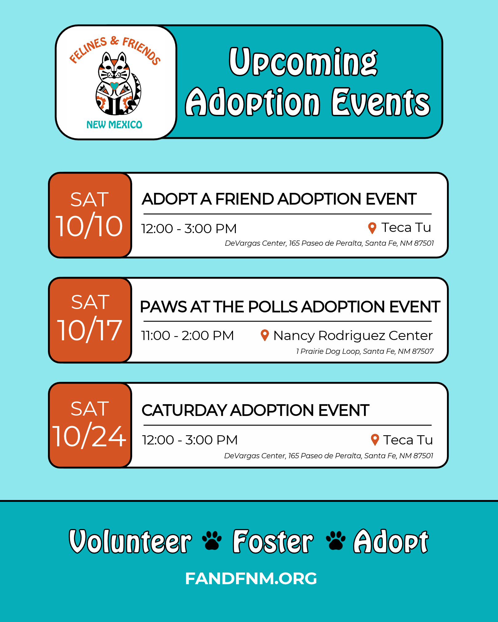 Teca Tu Adoption Events