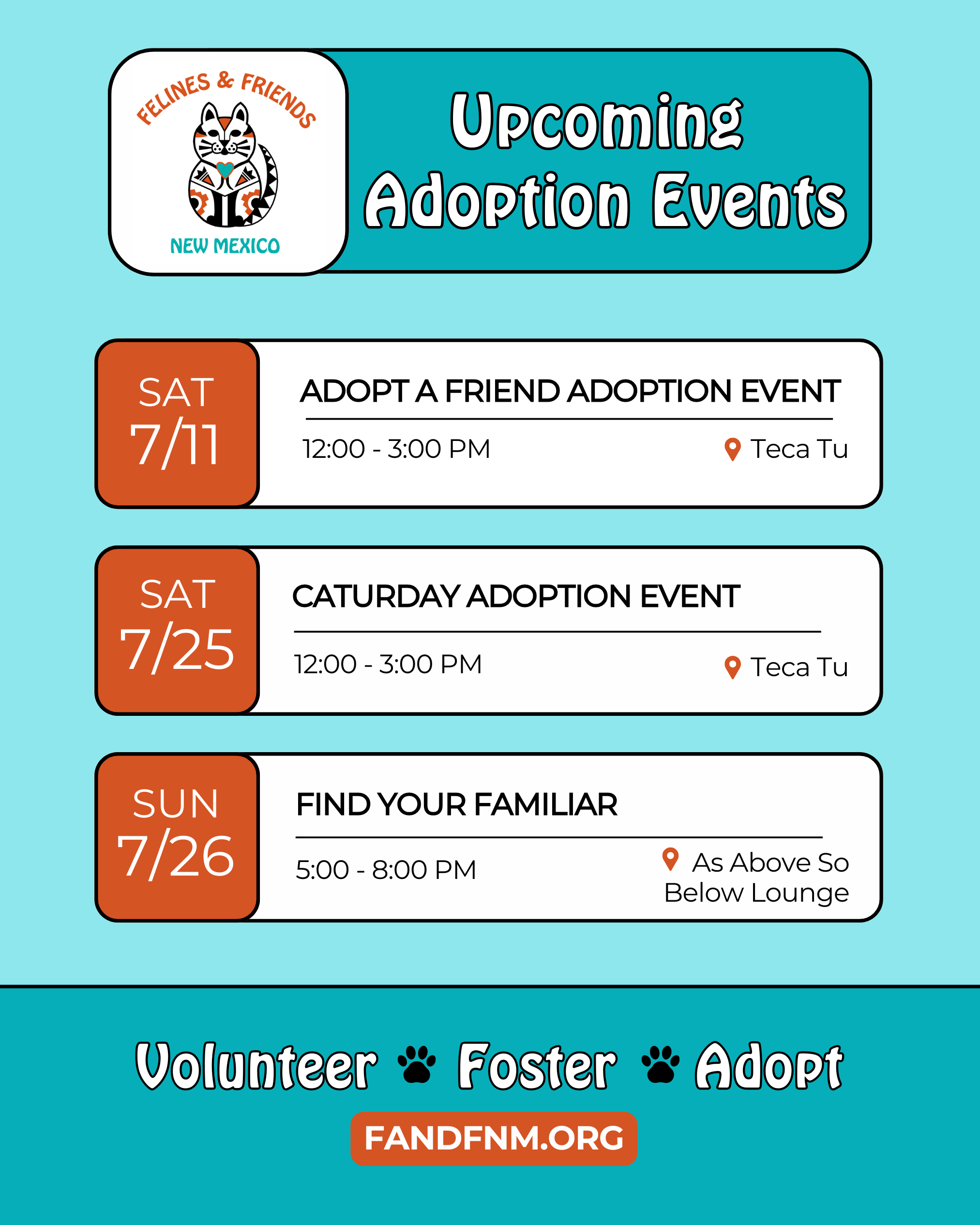 Teca Tu Adoption Events
