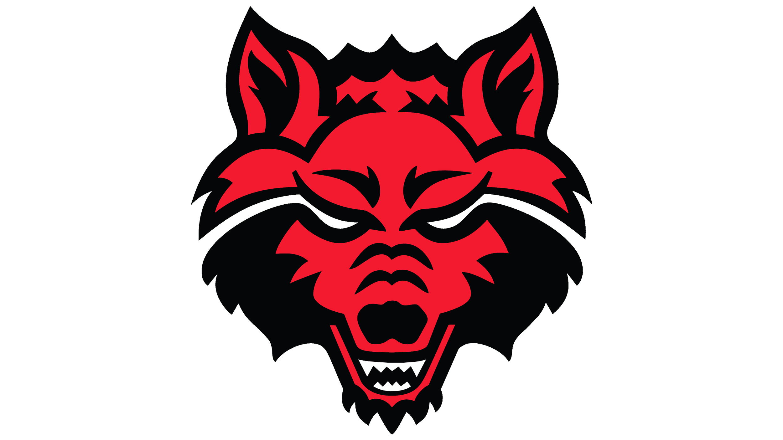 “Arkansas State Red Wolves logo featuring a stylized red and black wolf head.”