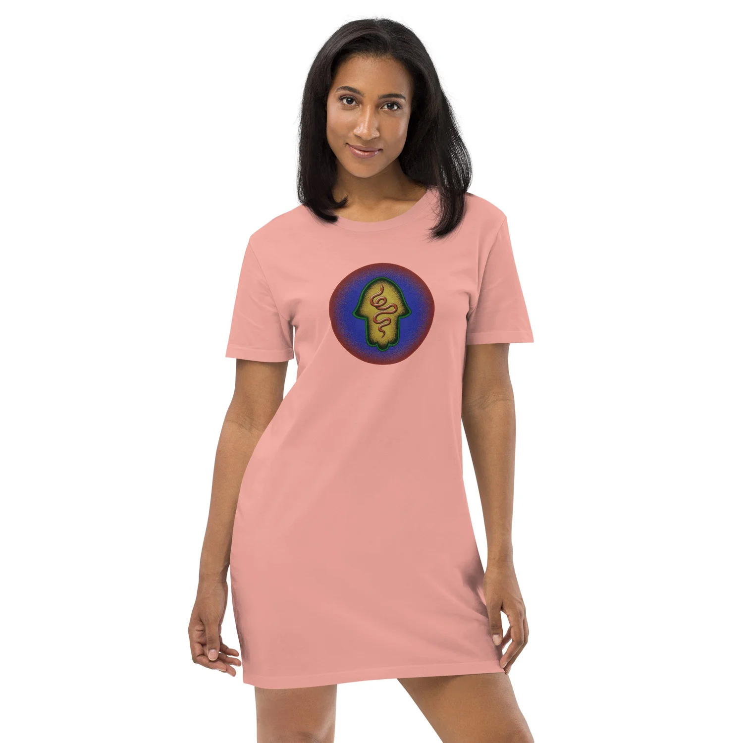 white christmas dresses Soft Thick Cotton Oversize T-shirt Dress – Basic Moves main image 1