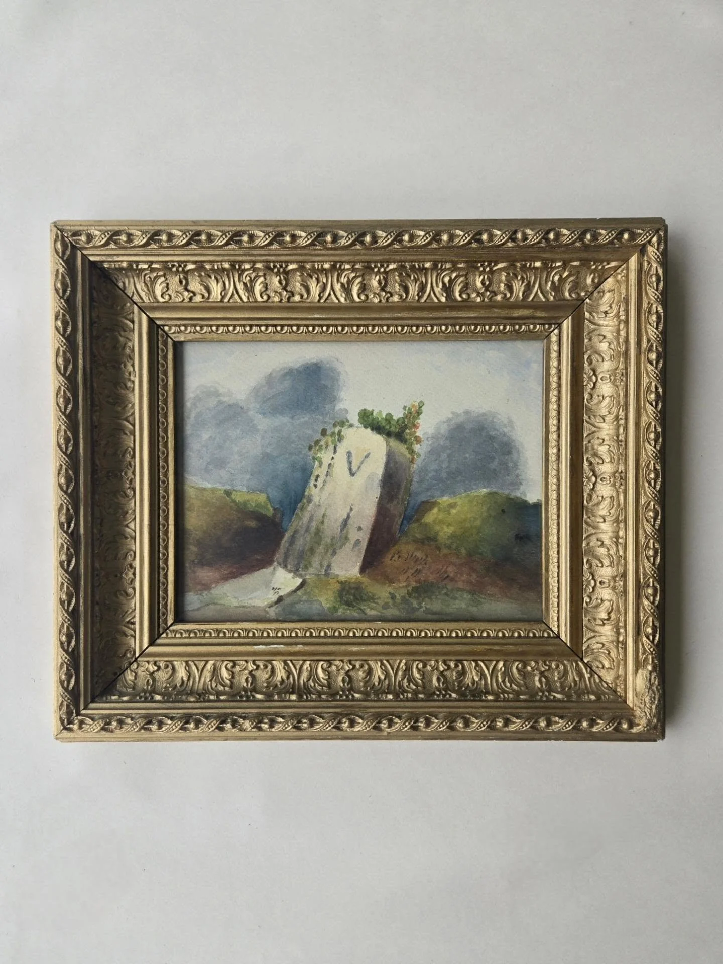 SOLD. Milestone, Five Miles from Torquay (England), Sept. 15, 1876

This charming watercolor was executed by a Miss. J. A. Dashwood on a tour of the British Isles. It came to us from a larger collection of travel sketches included in a portfolio kept