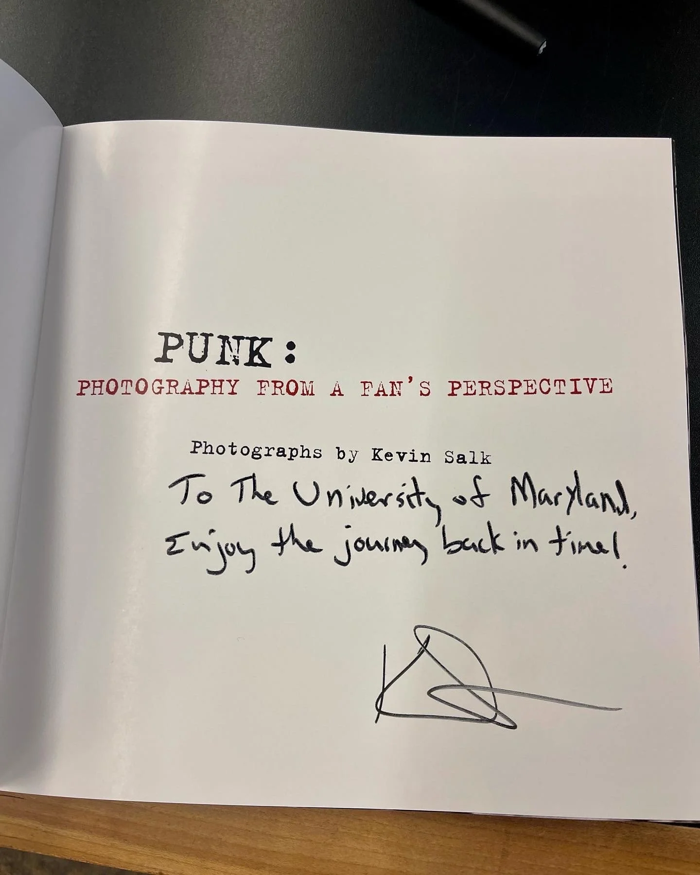 Kevin Salk Book "Punk: Photos From A Fan's Perspective at The Special Collections in Performing Arts in the University of Maryland Library