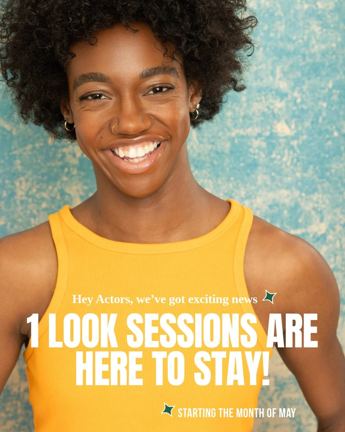 Actors, I heard you 👀✨
So many of you have been asking for a quick session to update looks and showcase range on your profiles. 

1 Look Mondays are officially here 📸✨ 
This offer is 1 look only (no Waredrobe changes) and it includes 1 retouched im