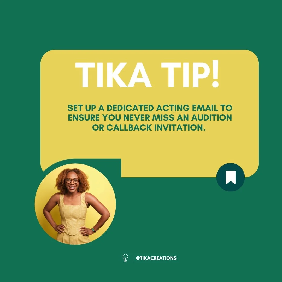 Hey Texas Actors, I have a little tip for you! 😉

Creating a dedicated Acting Email is a game changer! 🙌🏾 It helps you stay on top of audition and callback invitations, especially for those projects with tight turnaround times. 

If you&rsquo;re s