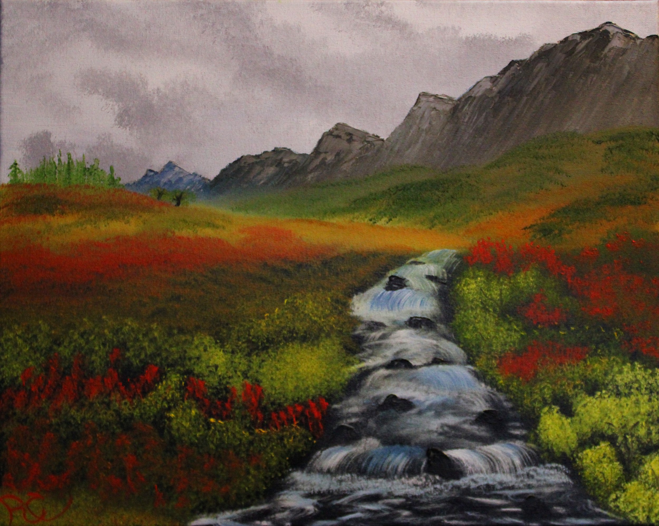 Middle Fork Campbell Creek. Oil on canvas. 16" x 20". $240.