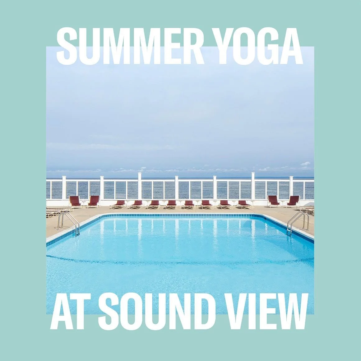 ☀️Summer yoga at @soundviewgreenport ☀️
Staring Memorial Day weekend join me at the pool from 8:30-9:30am Saturday and Sunday! Stay tuned for full summer Sound View yoga schedule 🧘 
Link in bio to sign up for class 

📸: @readmckendree via @soundvie