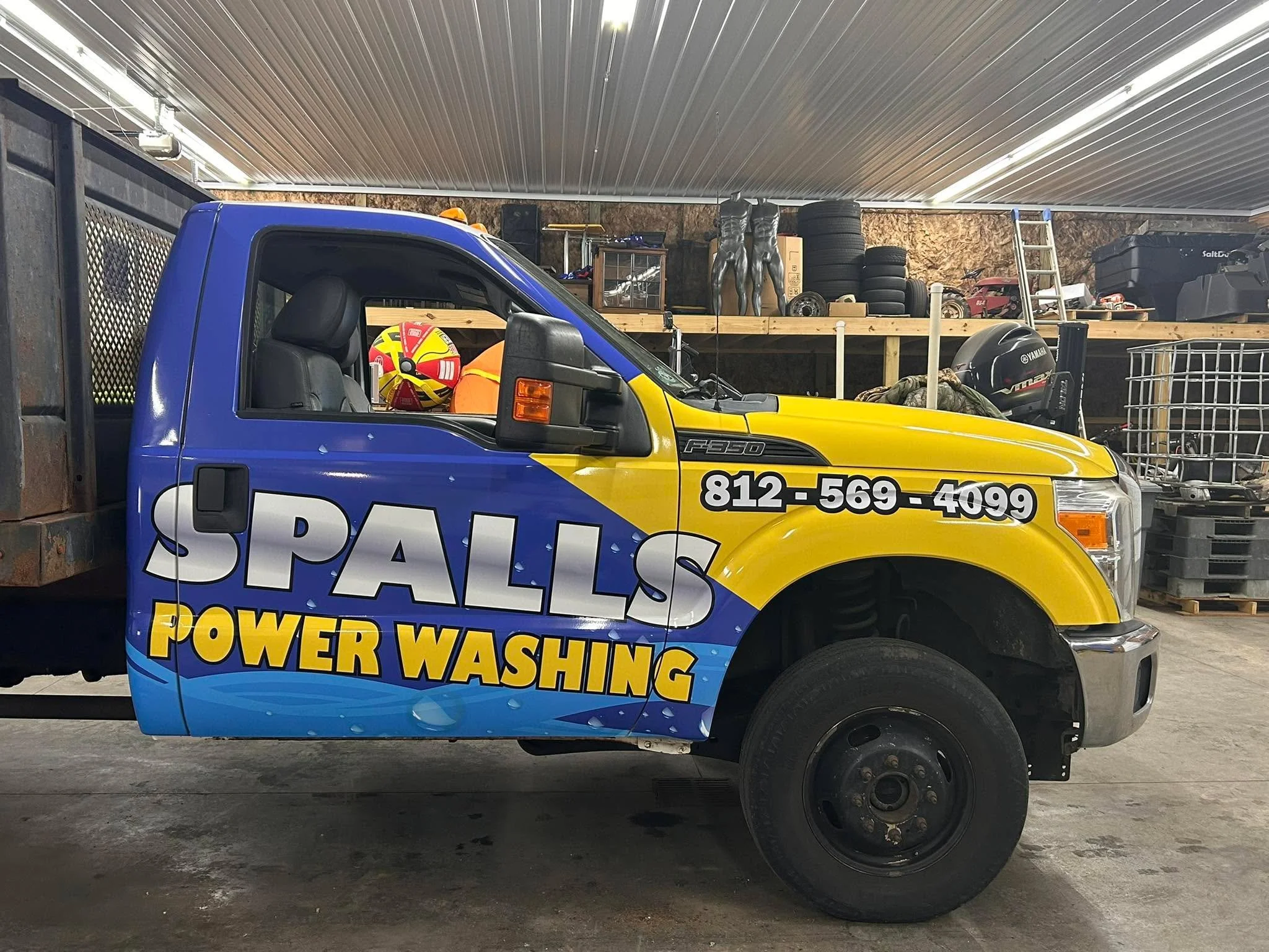 We love bringing customers ideas to life! 

Spalls Power Washing came to us with a rough mockup of the design and colors he wanted and within a few days we had his ideas printed and installed on his truck!