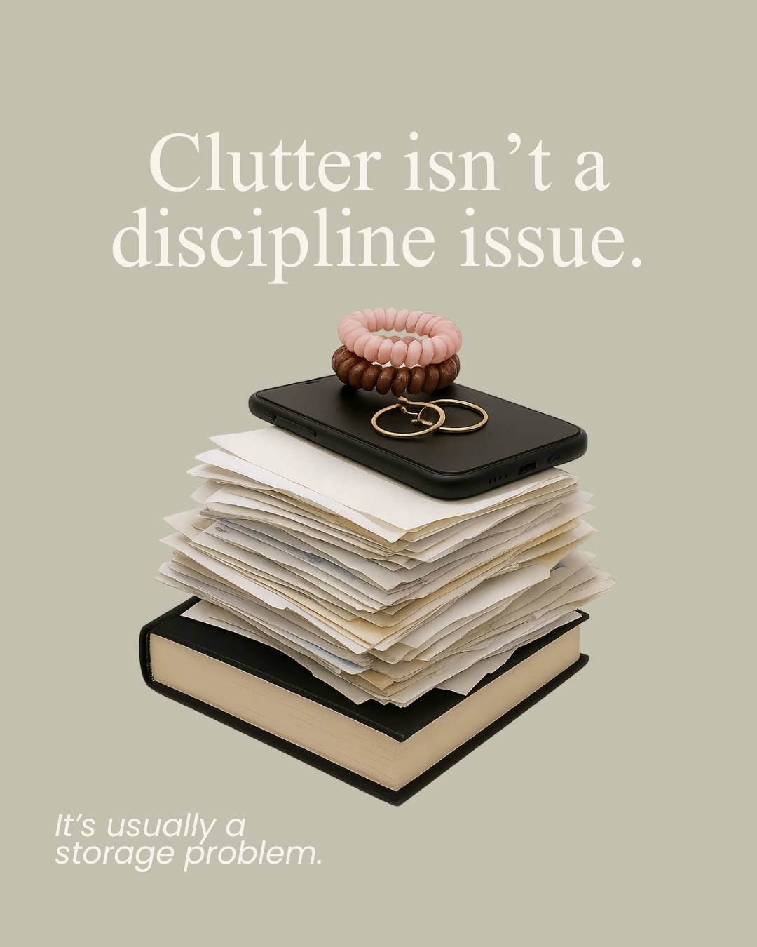 Clutter is a clue, not a character flaw.

When storage doesn&rsquo;t support how you live, re-organising will never stick.
Good kitchen and bathroom design fixes the system, not the person.

Sincerely,
A kitchen designer with 10+ years&rsquo; experie
