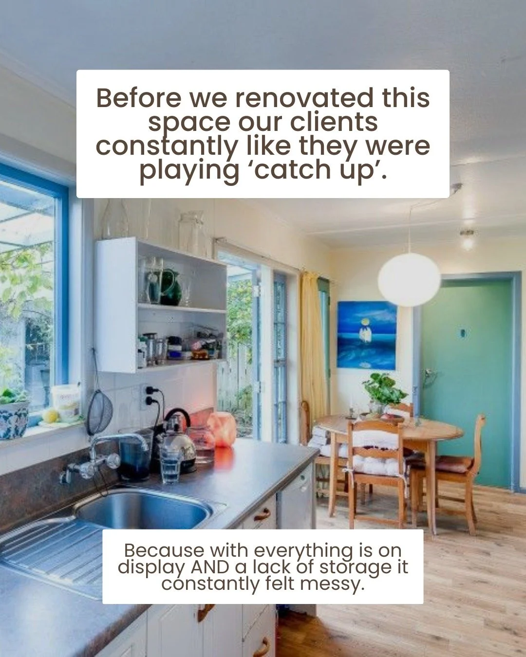 This kitchen didn&rsquo;t feel hard because the client wasn&rsquo;t capable...

It felt hard because the layout was working against her.

Before the renovation, dinner meant clearing space before cooking and constantly feeling behind.

And this happe