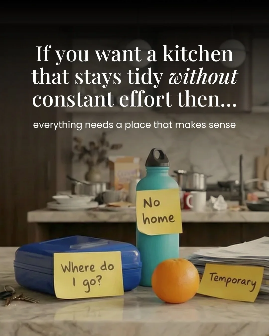 A tidy kitchen is about storage that actually makes sense for how hou move day to day. Here&rsquo;s exactly what I mean&hellip;

Most cluttered kitchen benches happen because everyday items don&rsquo;t have a clear home. The lunchboxes sit on the ben