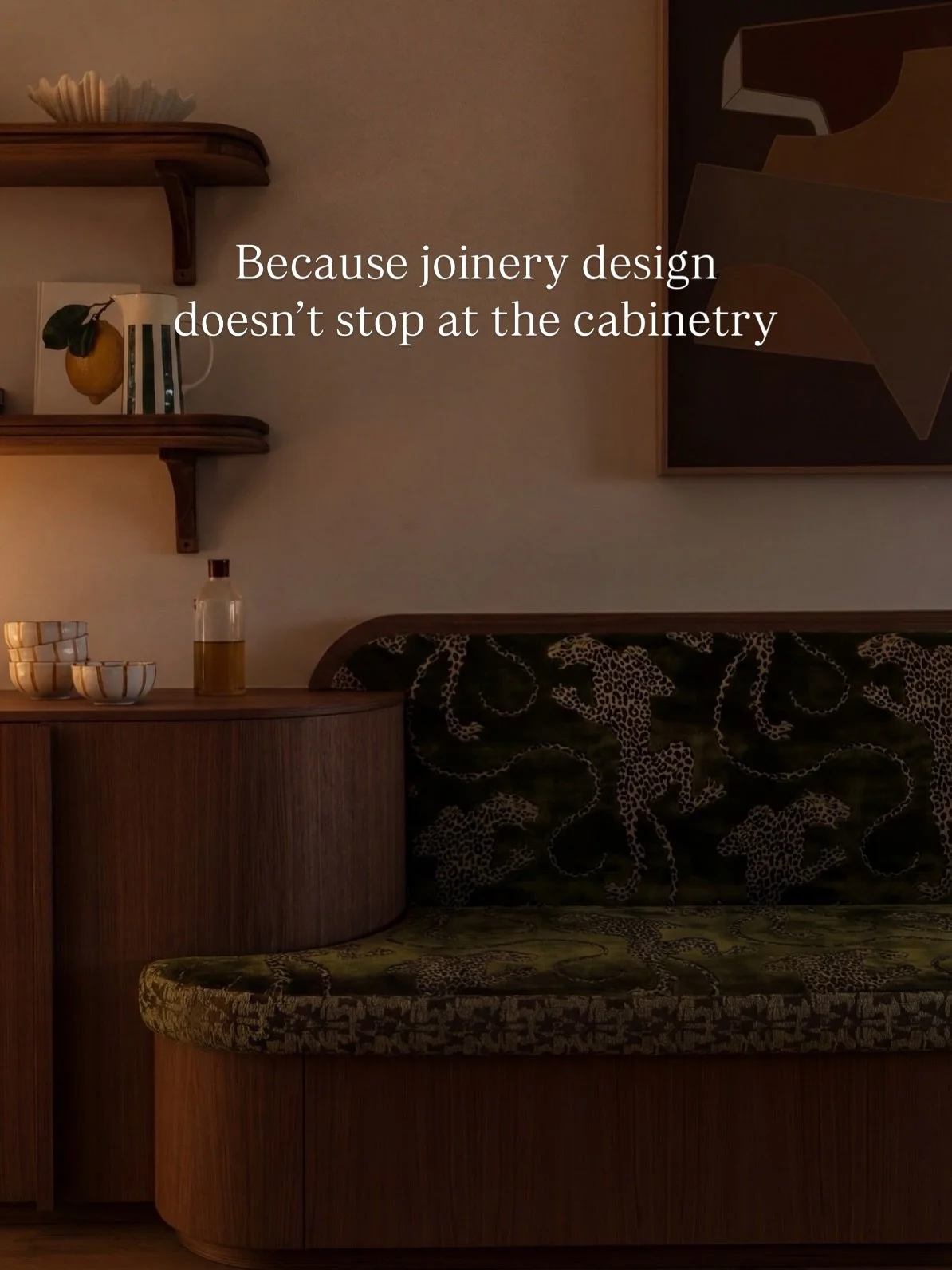 You&rsquo;ll never regret choosing something that makes you smile every time you sit down, and these projects were no exception.

Joinery design doesn&rsquo;t stop at the cabinetry when you merge your joinery and interior design degrees together.

Pa