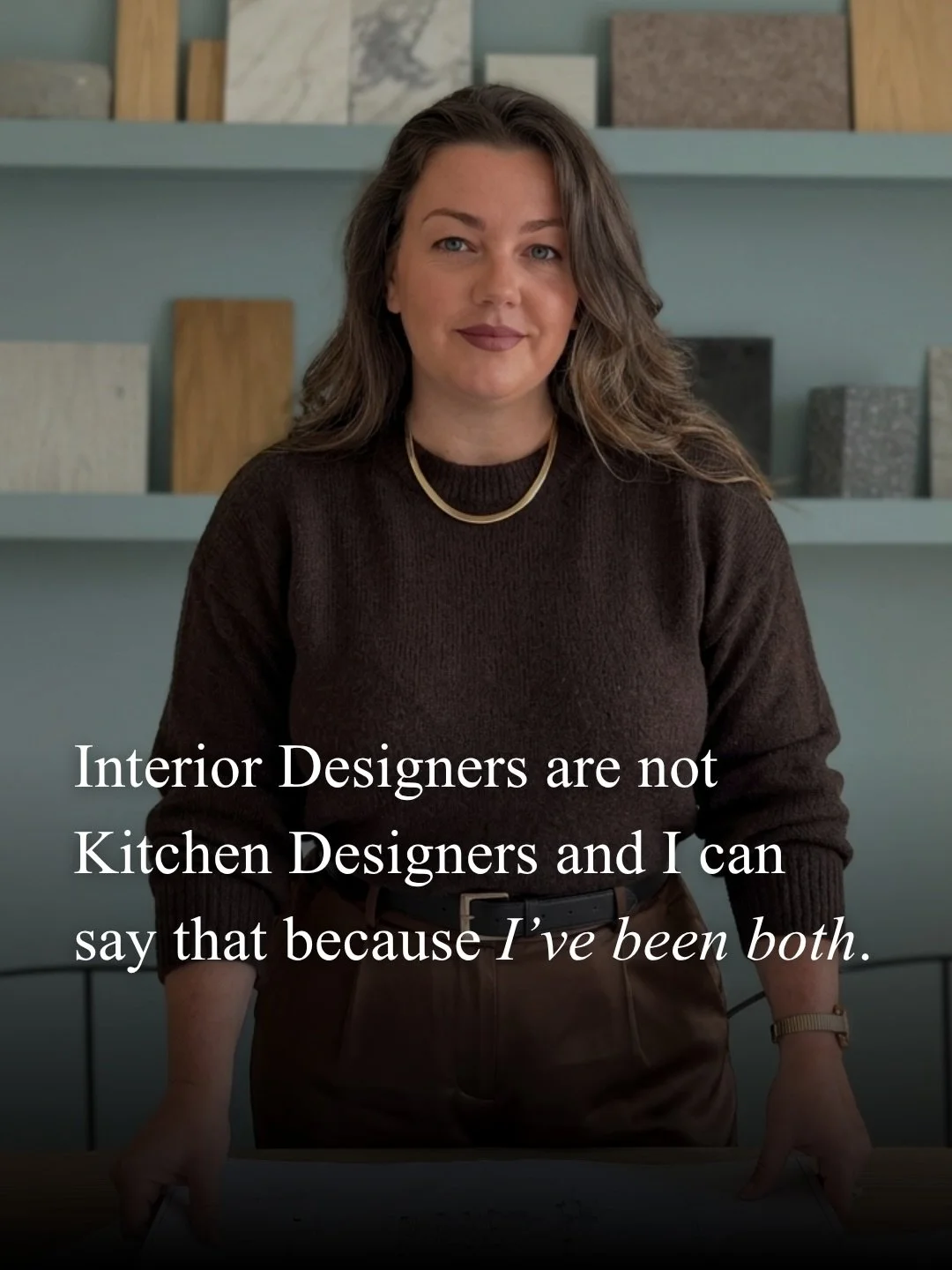 Imterior designers and kitchen designers are not thr same thing, and I can say that because I&rsquo;ve been both.
Kitchen design is its own discipline.

Joinery construction, services, buildability. Getting it wrong is expensive. Getting it right cha