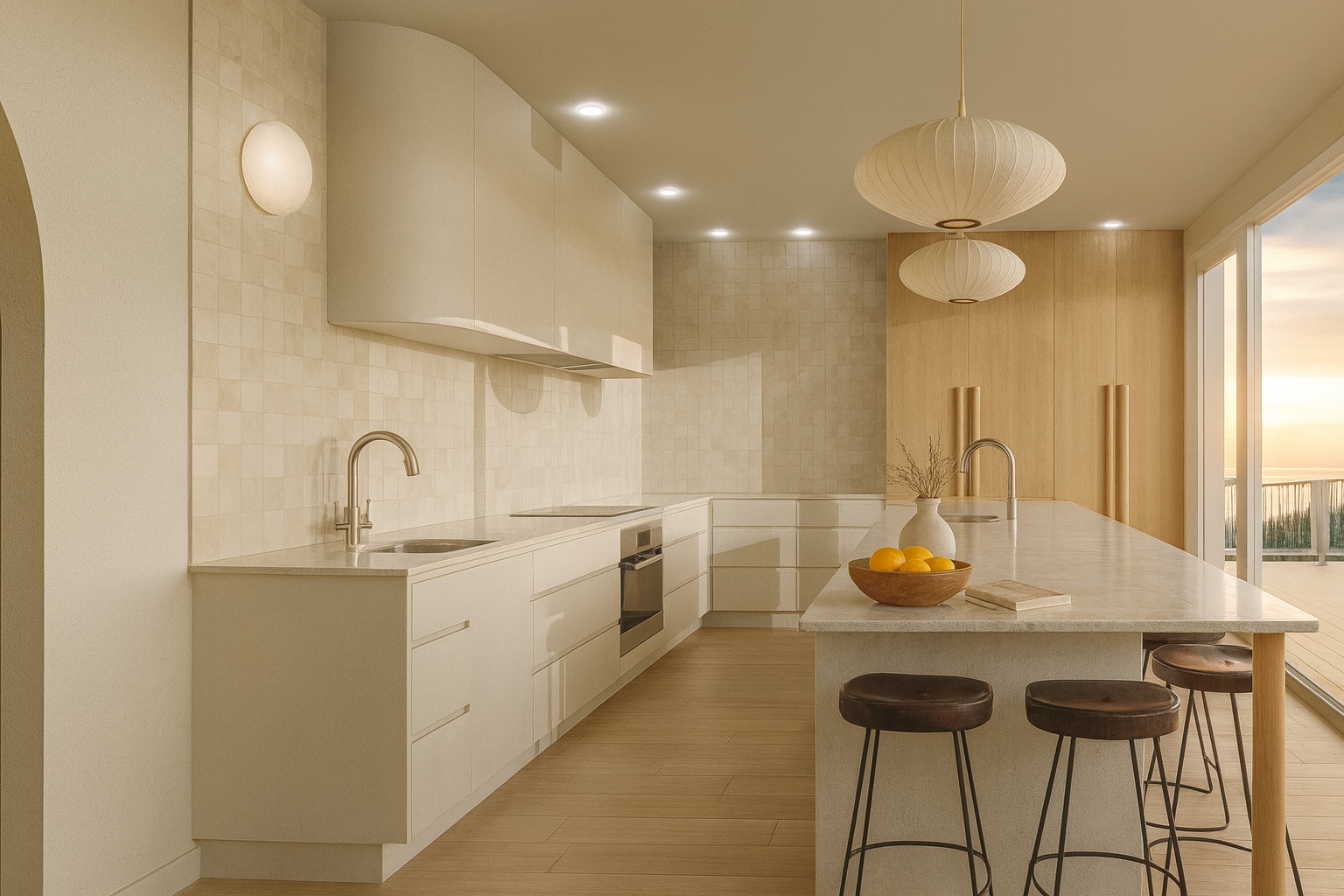 Kitchen and Spatial Design, Coastal Mid Century — Taradale