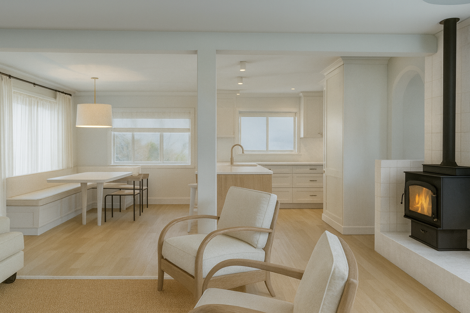 Kitchen and Interior Design, Transitional Coastal — Te Awanga