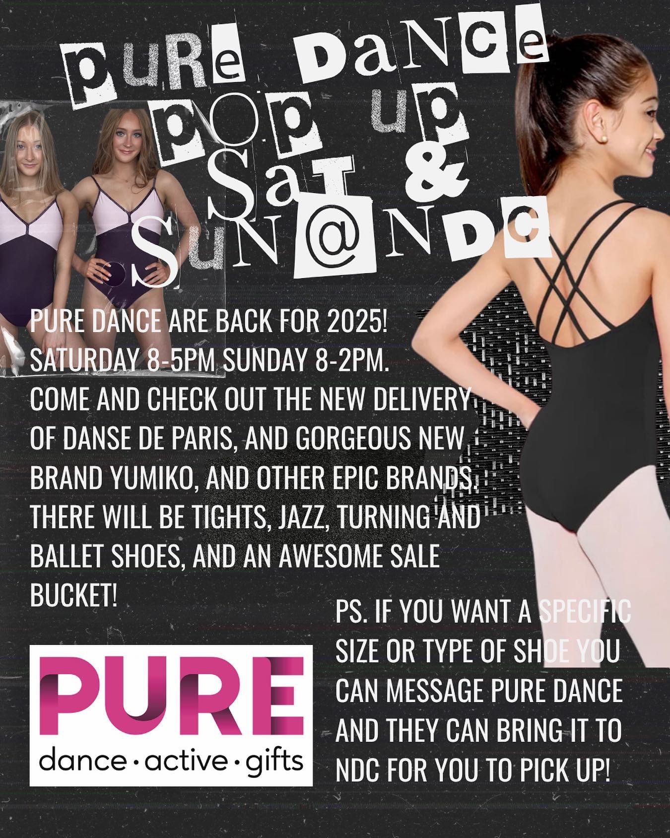 @puredancenz is back this year for NDC delivering all the goods. Come and visit Pure Dance at their pop up shop in the foyer over the weekend, Sat and Sun.🙋🏻&zwj;♀️🙋🏽&zwj;♂️Yes please for some new dance gear! Also message them before the weekend 