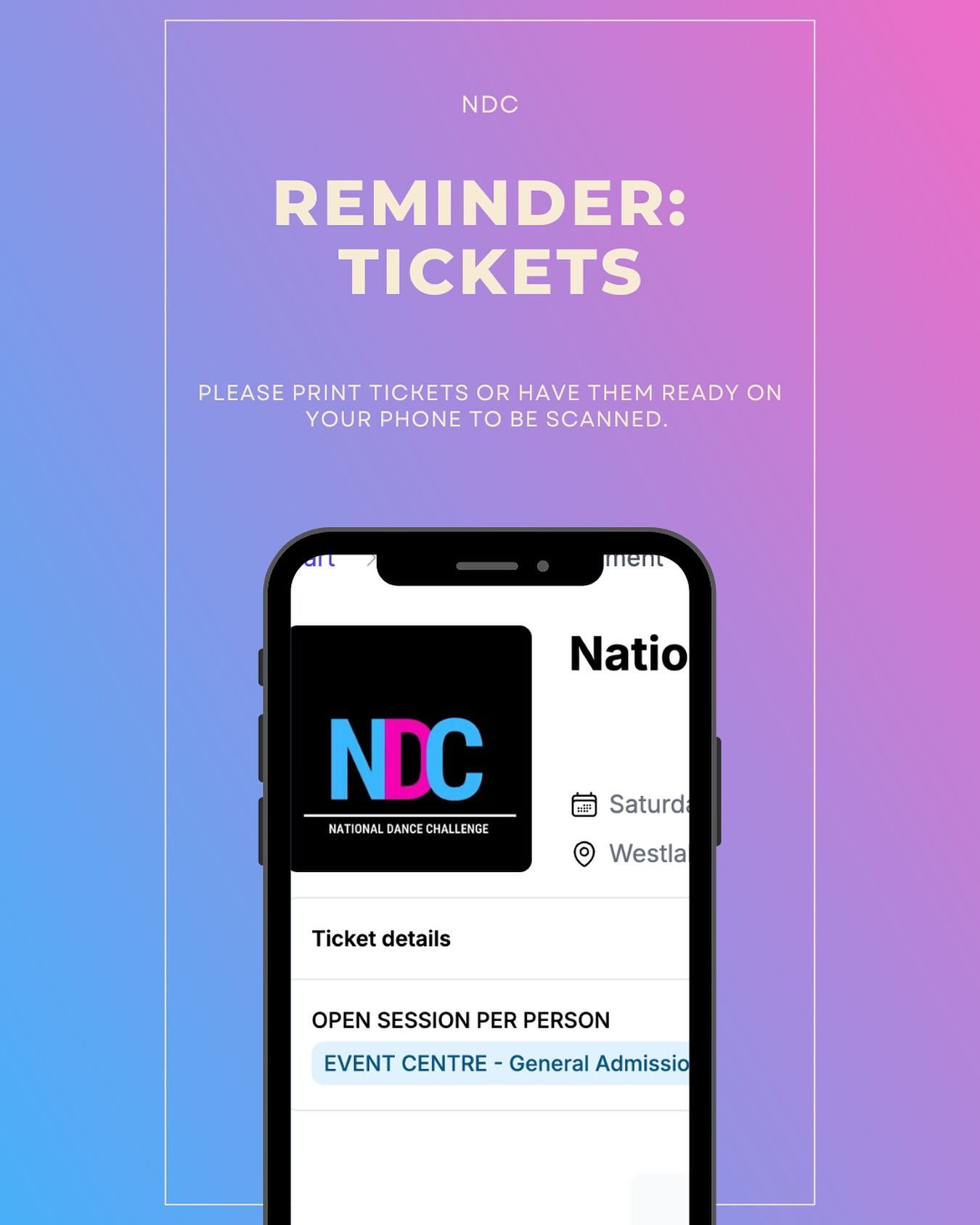 REMINDER🎟️🎟️

Please remember to have your tickets ready to be scanned at the door. These can be on your phone or printed out!!

There will be limited door sales🩷