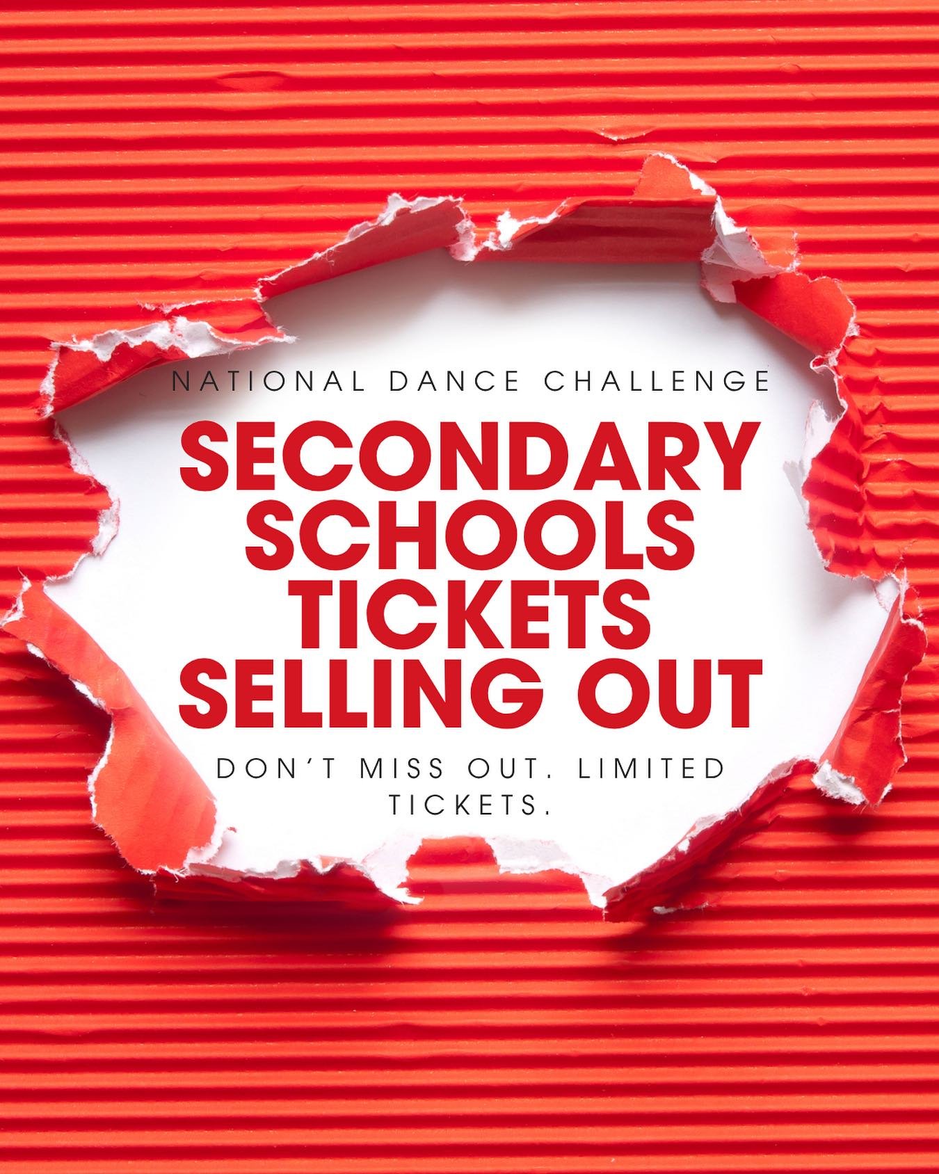 Our very popular secondary schools session THIS FRIDAY is running super low on tickets so get in quick.  Tickets are limited due to health and safety restrictions and we are filling up fast.  We want you there so don&rsquo;t miss out on this incredib