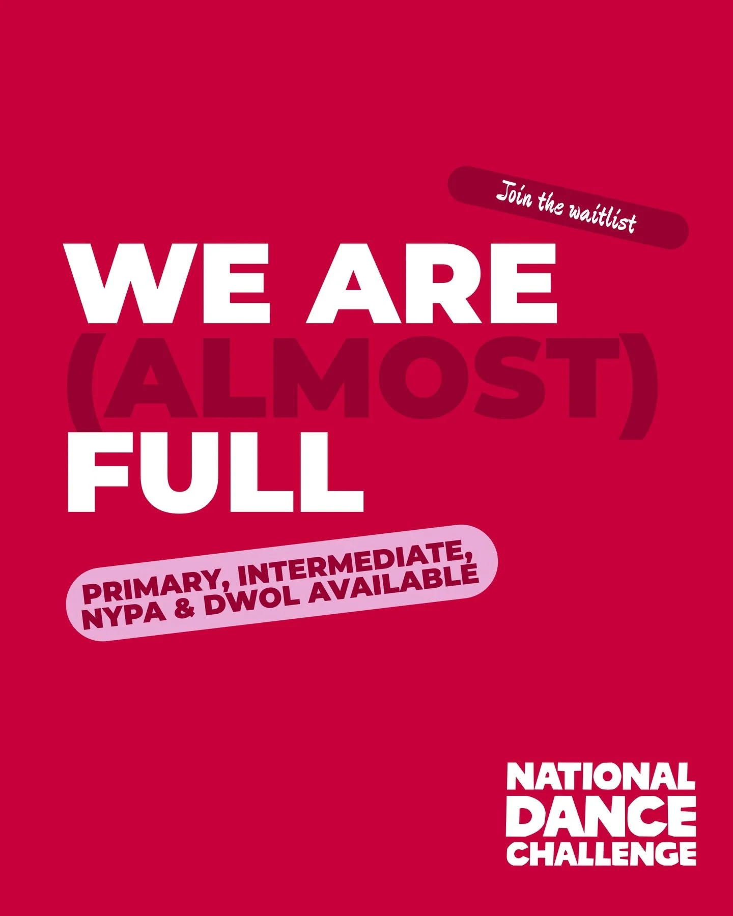 WOW! We are basically at capacity! High schools &amp; studios are completely full - email us if you wanna get on the waitlist ✨ we still have space in our Primary Schools, Intermediate Schools, NYPA Nomination class &amp; Dance Without Limits - enrol