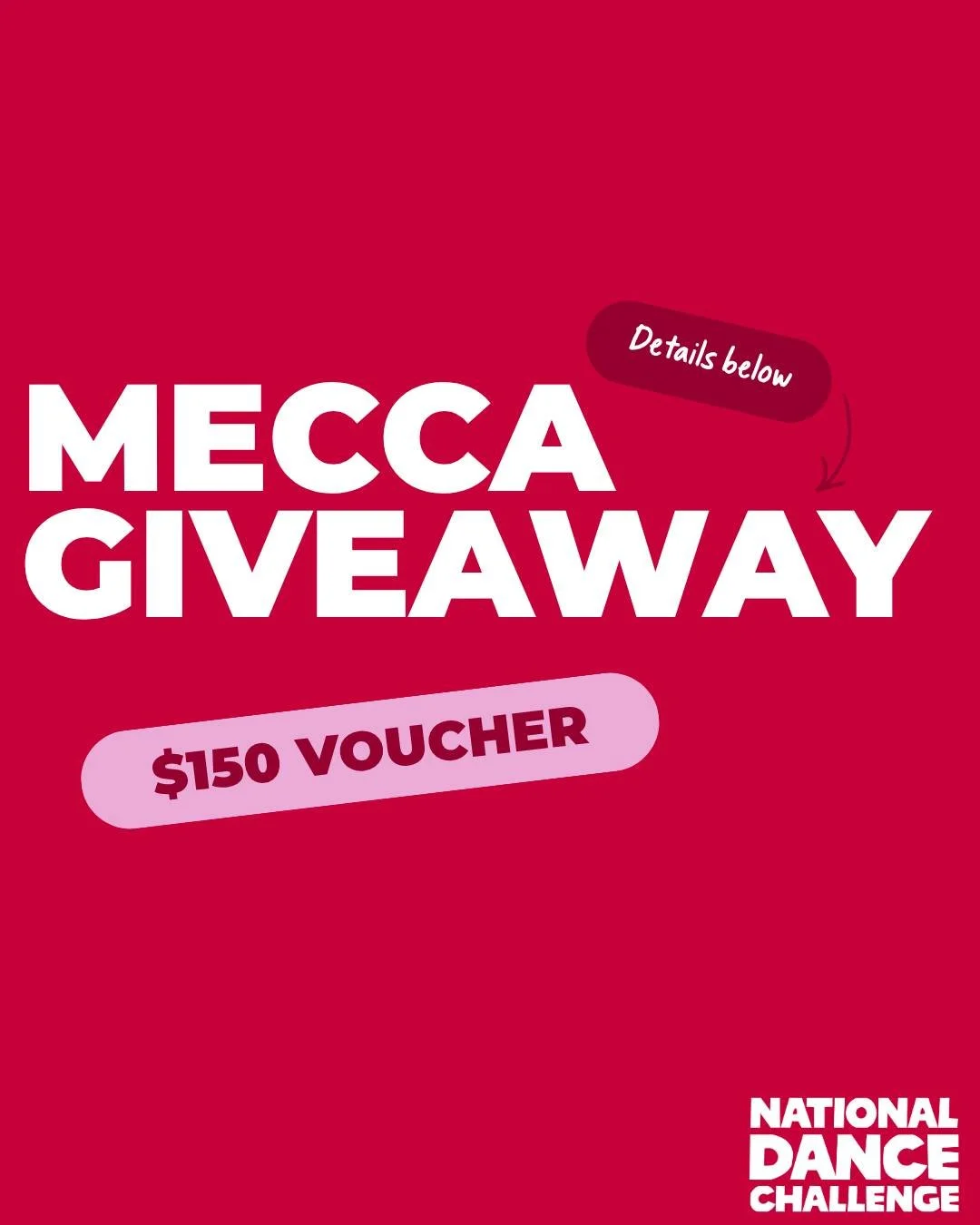 WIN $150 MECCA VOUCHER

Like our post, follow us, tag 3 friends + repost on your story and tag us! 

⚠️ Closes: May 1st Midnight.  Winners will be contacted via the @nationaldancechallengenz account ONLY.