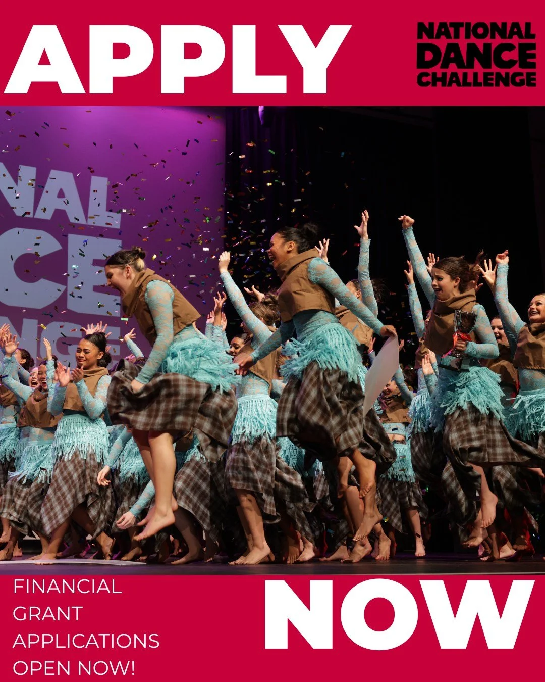 Financial Grant Applications are OPEN NOW! 💙🩷⭐️

At NDC, giving back to our dance community is what it's all about.

If you, your studio or school team, could benefit from financial support to help further their love of dance, we'd love to hear fro