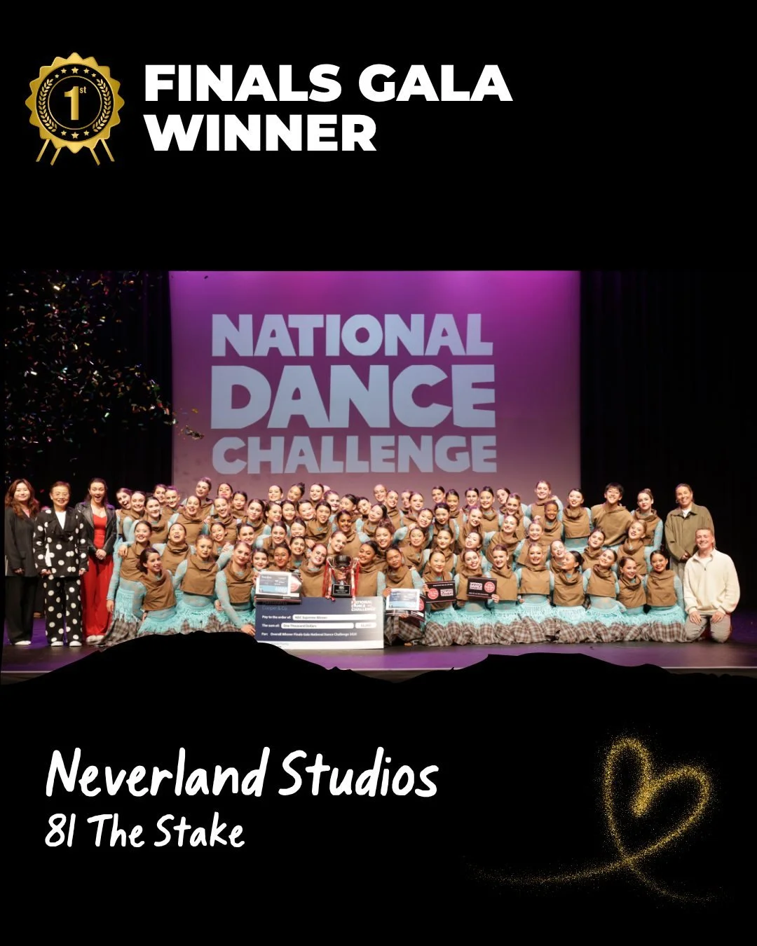 🥇FINALS GALA WINNERS🥇
Introducing your 2026 finals gala supreme 1st place team, winning $1,000 from Wanly Tsang Real Estate, Harcourts Cooper &amp; Co @wanlytsang_realestate @harcourtscooperandco 
⭐️ Neverland Studios | 81 The Stake⭐️ 

🥈 FINALS G