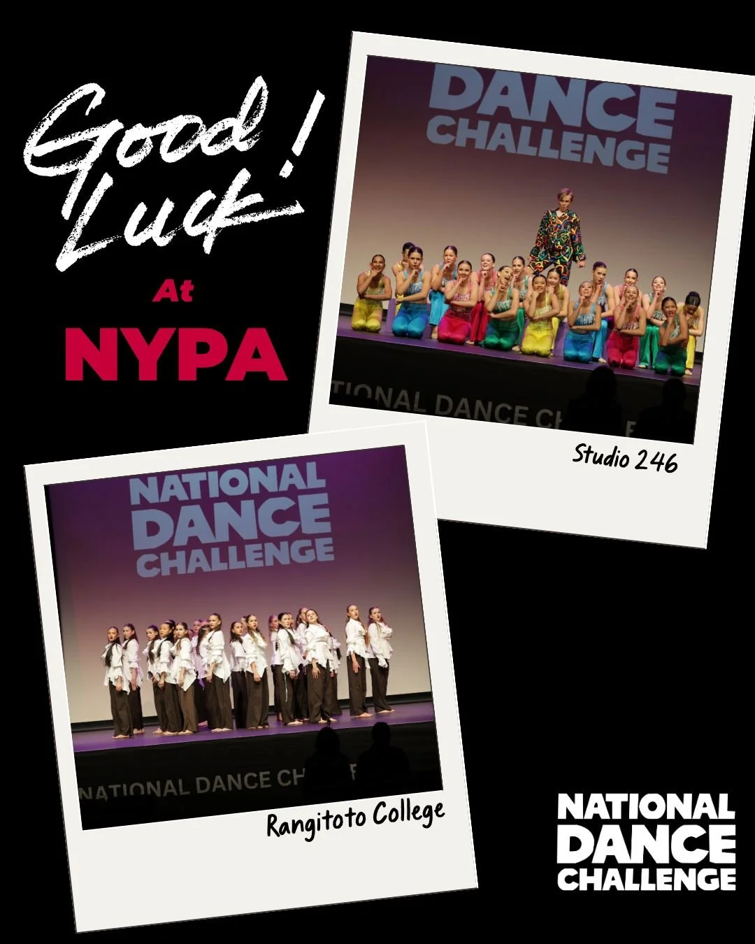 ⭐️GOOD LUCK, STUDIO 246 &amp; RANGITOTO COLLEGE!⭐️

Wishing Studio 246 and Rangitoto College all the very best as they take the stage at NYPA 2026, representing National Dance Challenge! 🖤✨

We&rsquo;re so excited to see you both bring your talent, 