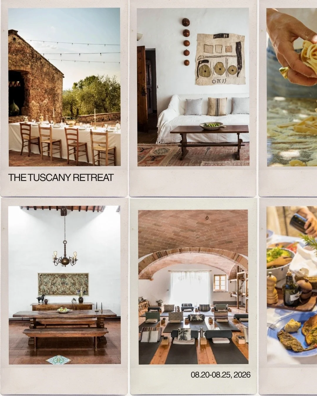 Join us under the Tuscan sun August 20th-25th, 2026 for a grounding and joyous immersion into athletic contemporary Pilates, Katonah yoga, magic square meditation, and somatic movement. 🌞

WHAT&rsquo;S INCLUDED:
&bull; 5 nights of accommodation
&bul