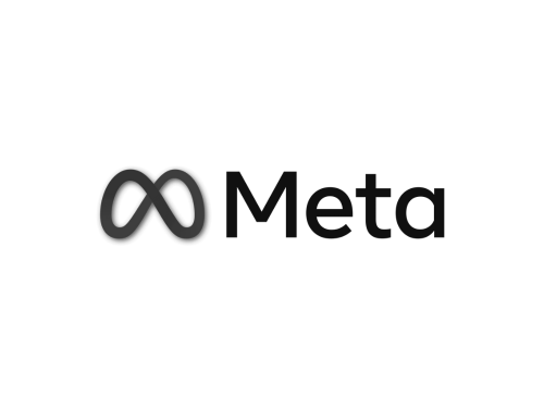 Meta logo on a black background