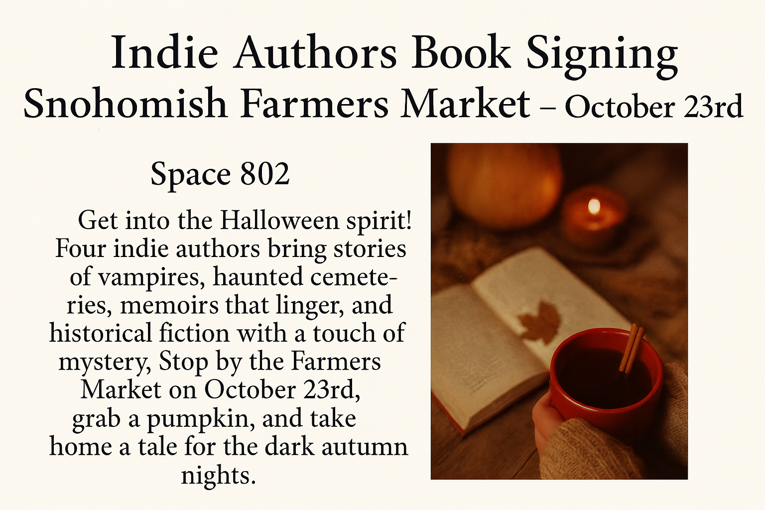 Indie Author Book Signing @ the Snohomish Farmers Market