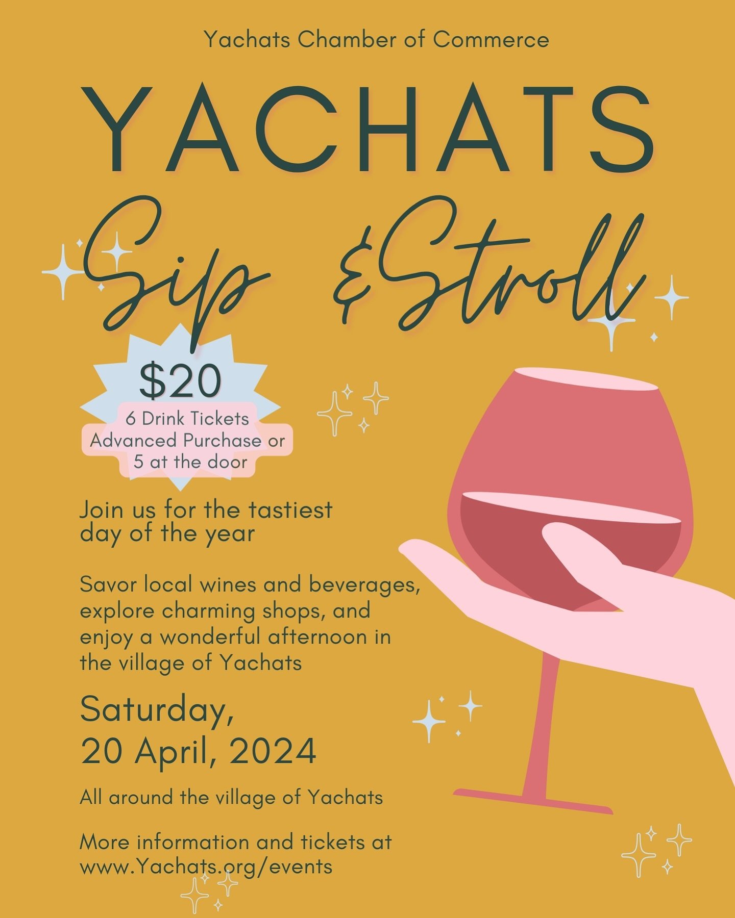 Sip and Stroll is two days away!! Do you have your tickets yet??? 

🎟️www.yachats.org/events/sip-and-stroll

Can&rsquo;t wait to see you there!!