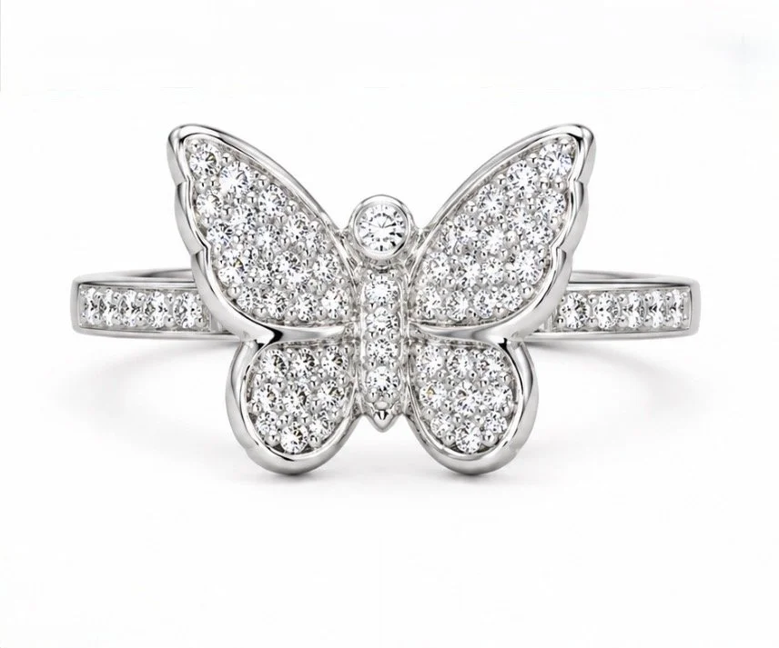 WHITE GOLD BUTTERFLY RING