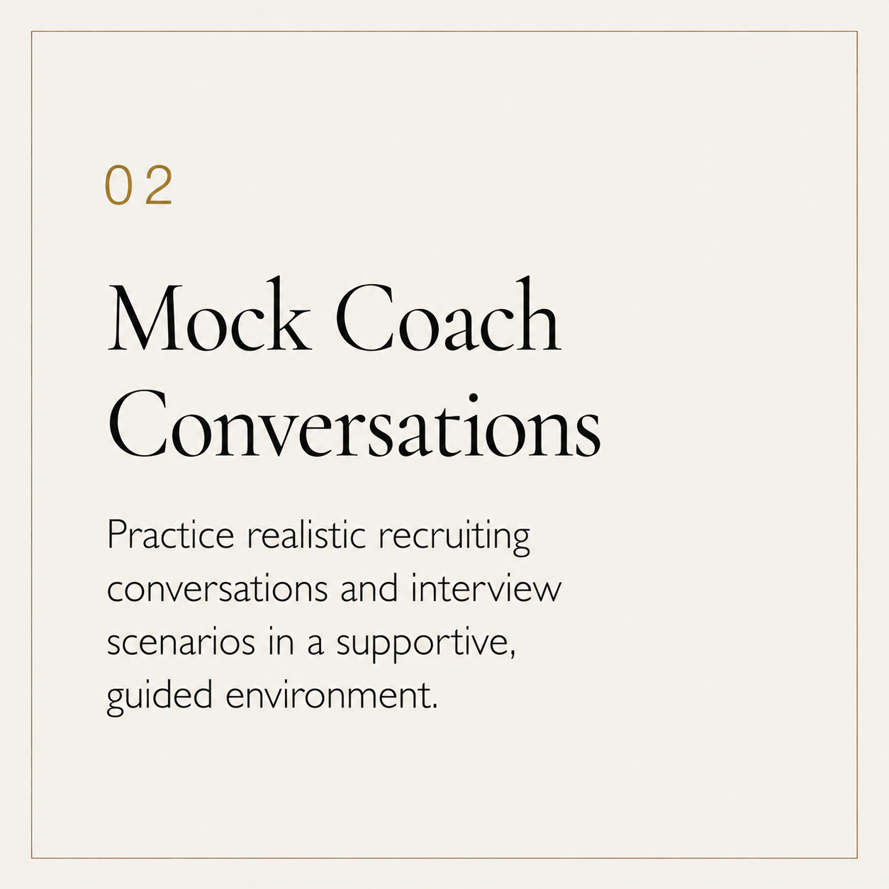 Cover page of a book titled 'Mock Coach Conversations', with a subtitle about practicing realistic recruiting conversations and interview scenarios in a supportive environment.