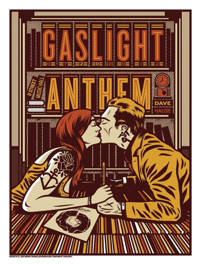 Gaslight Anthem Handwritten Screen Printed Poster DC