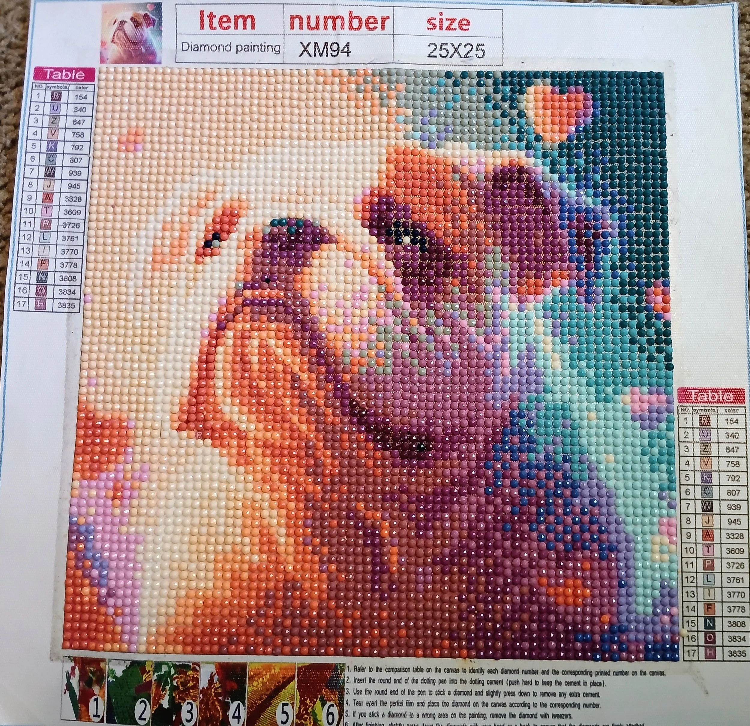 White Bulldog Diamond Art