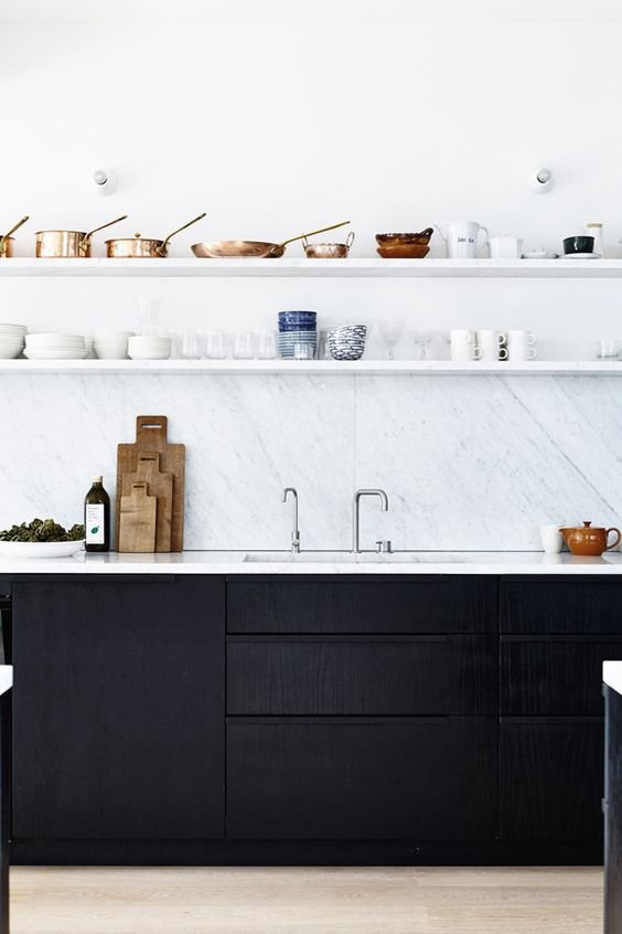  The strength of black is often emphasised by using it with white. &nbsp;Checkered tiles are a classic example and white marble is a more current example.     image via  myscandinavianhome.com  