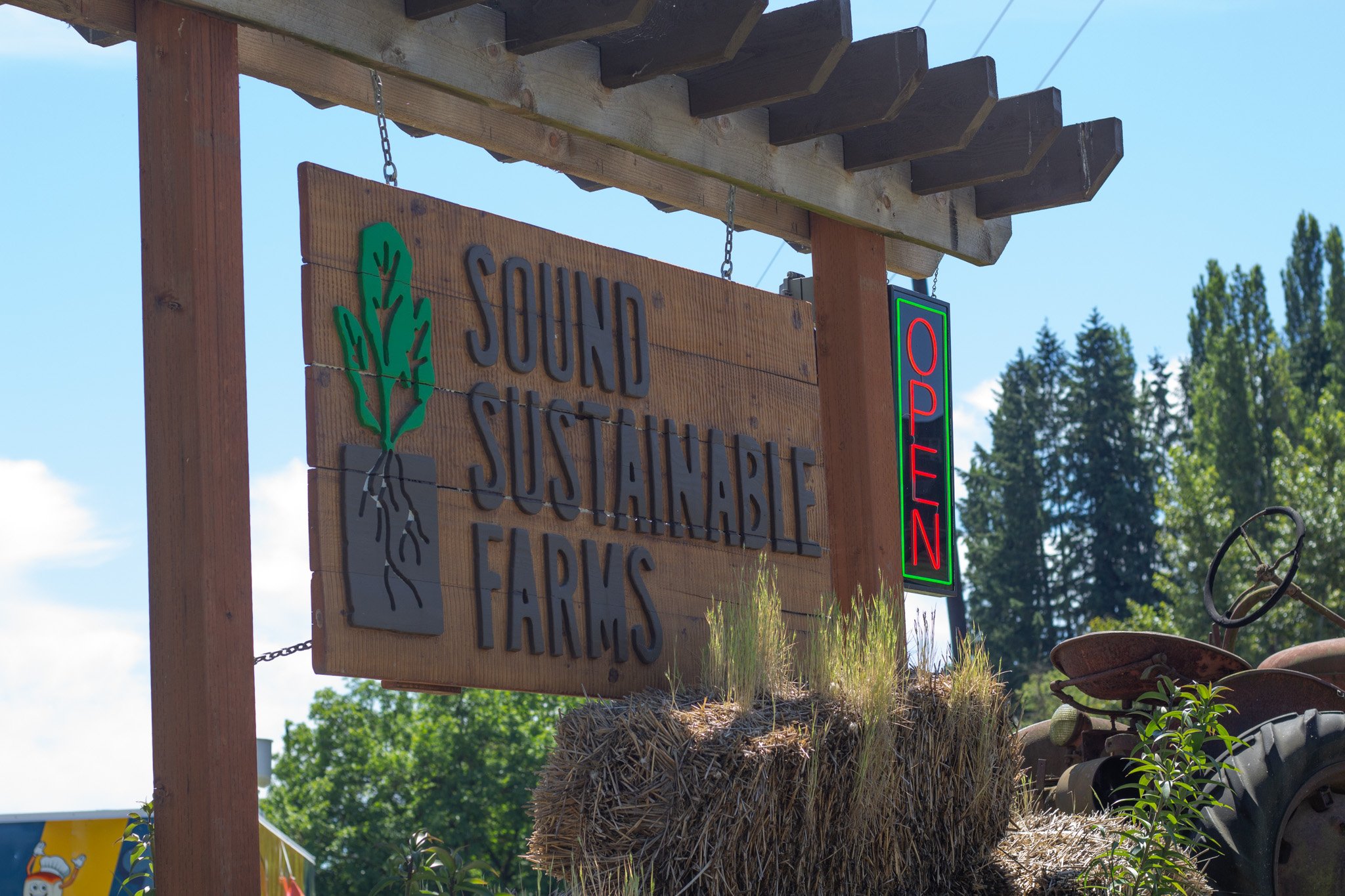 The Sound Sustainable Farms entrance sign.