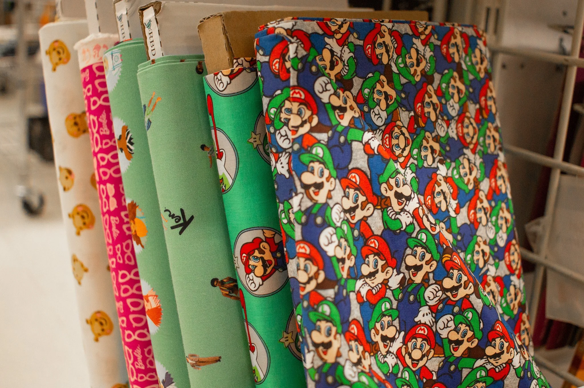 Super Mario themed fabric.