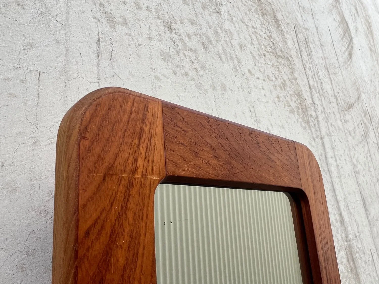 Mid-Century Wall Mirror with Solid Teak Frame