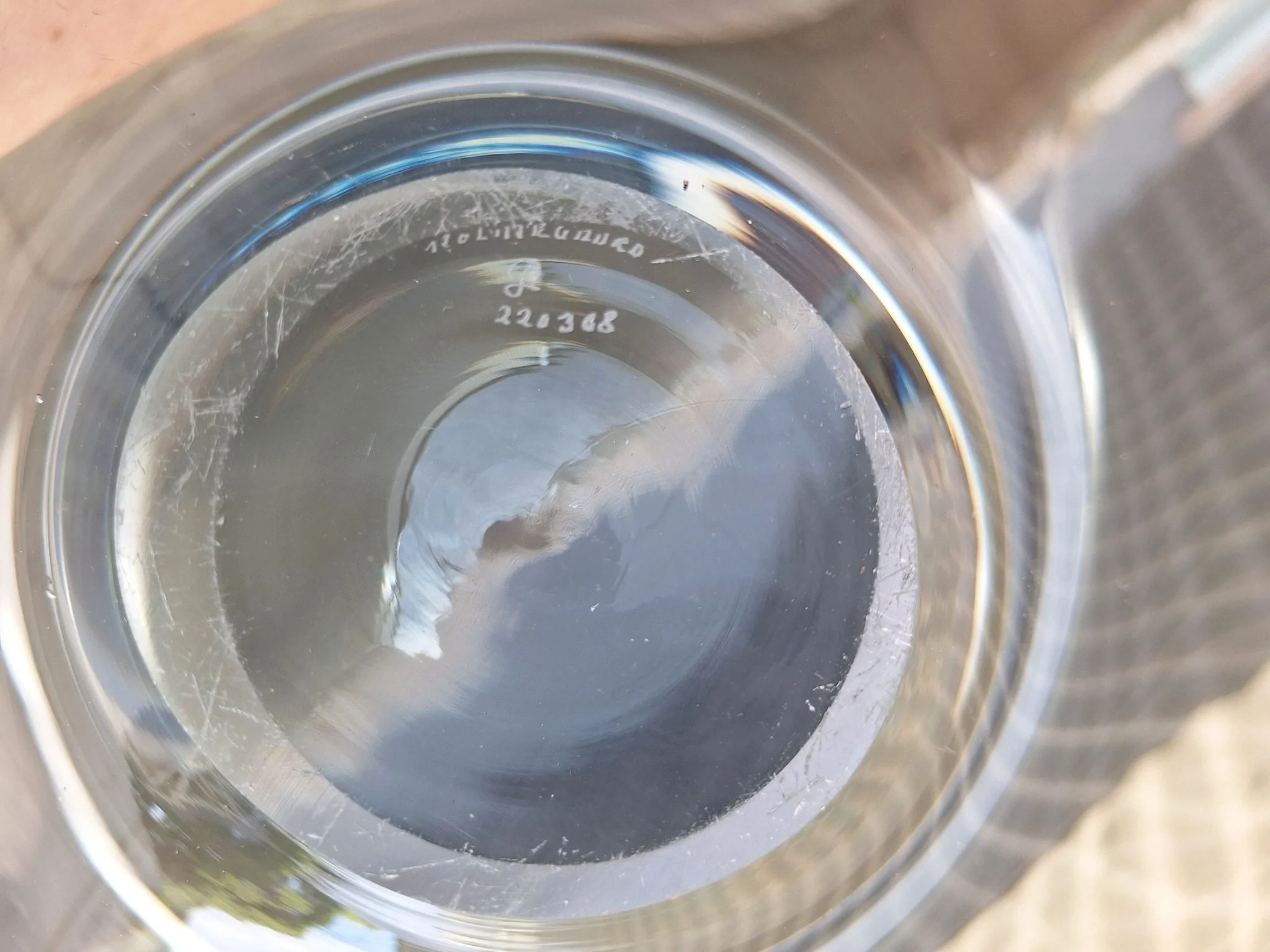 holmegaard iceblue glass centrepiece bowl detail