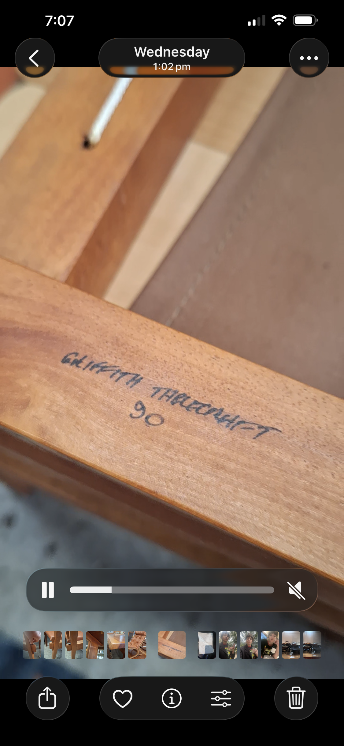 Griffith Tablecraft 90 signature mark on Australian rosewood dining setting