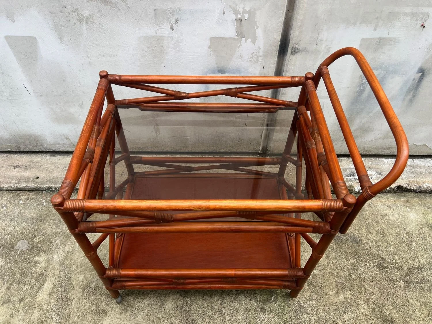 Vintage Cane Tea Trolley