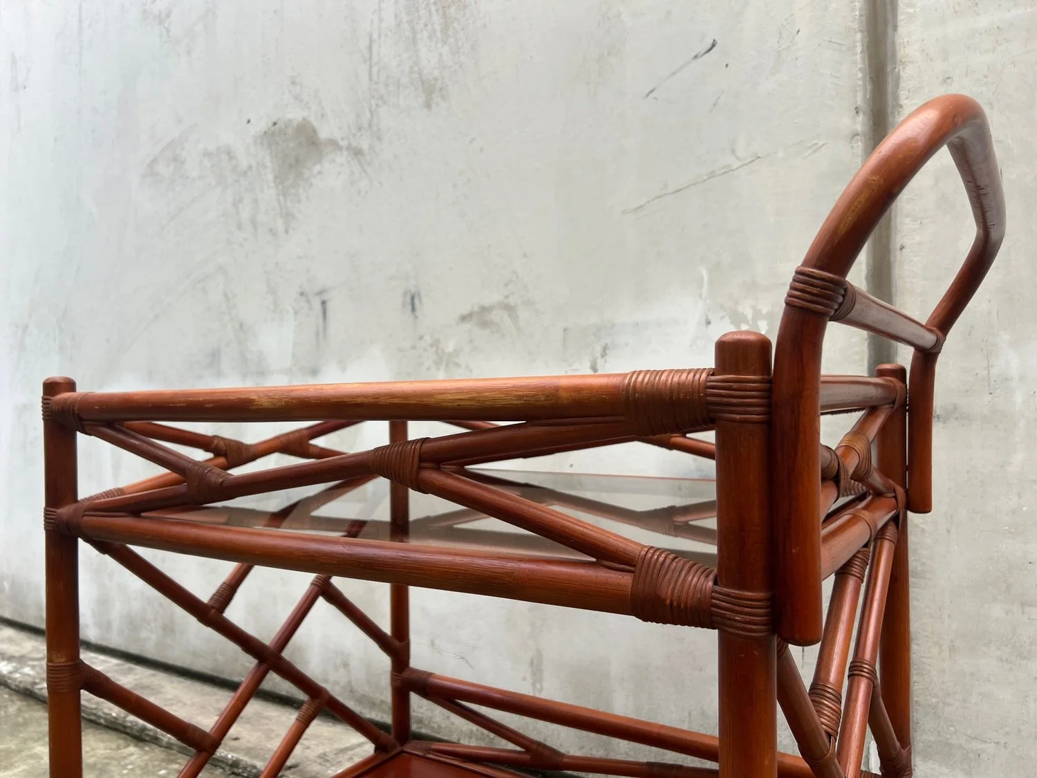 Vintage Cane Tea Trolley