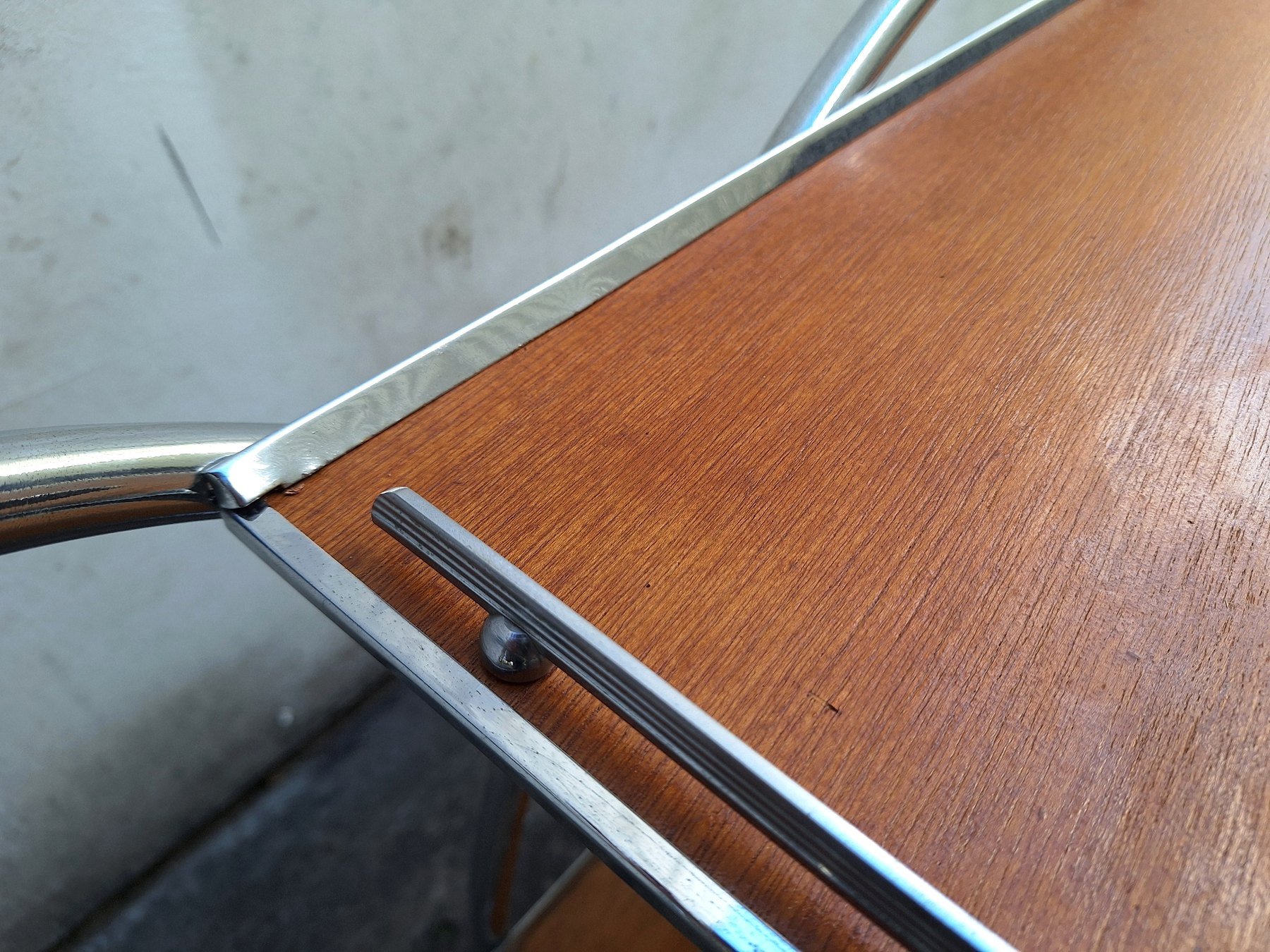 Replacement ply shelf and chrome edging on Ranleigh drinks trolley