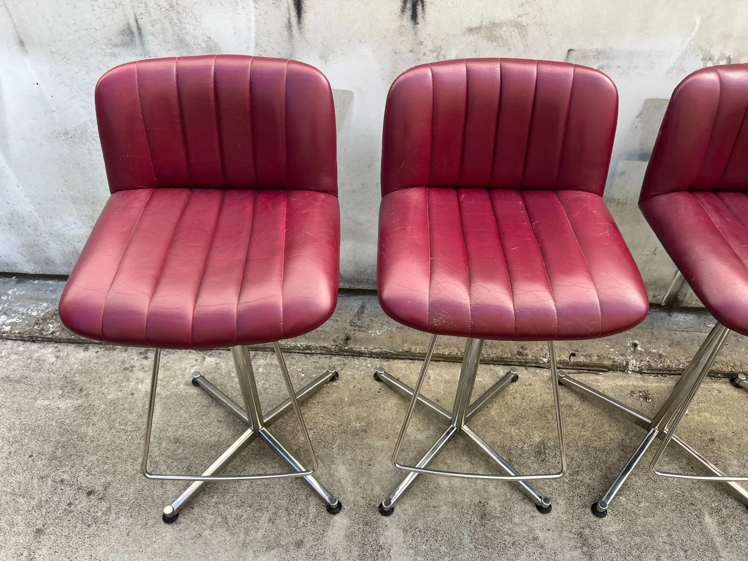 Set of 4 Original Mid-Century Swivel Bar Stools