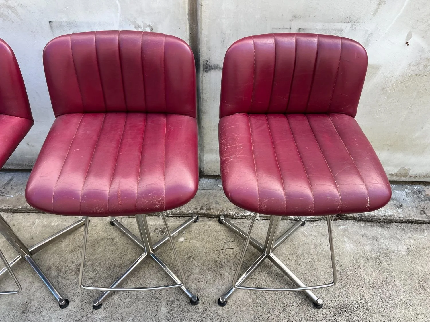 Set of 4 Original Mid-Century Swivel Bar Stools