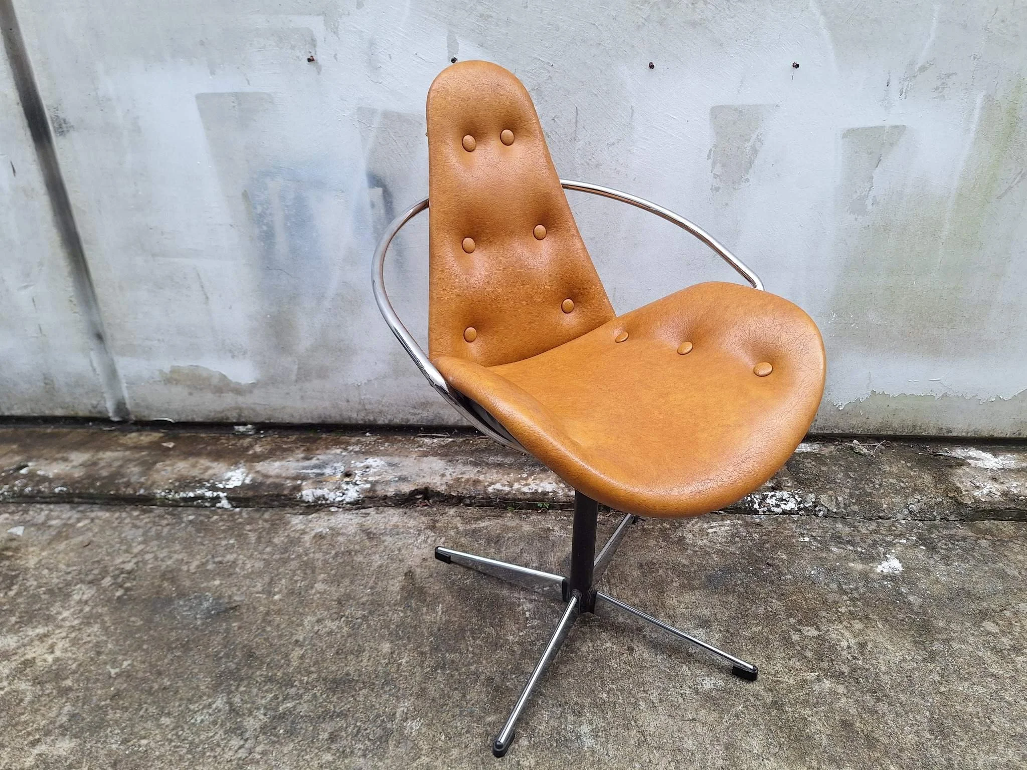 Italian Sputnik chair angled front view