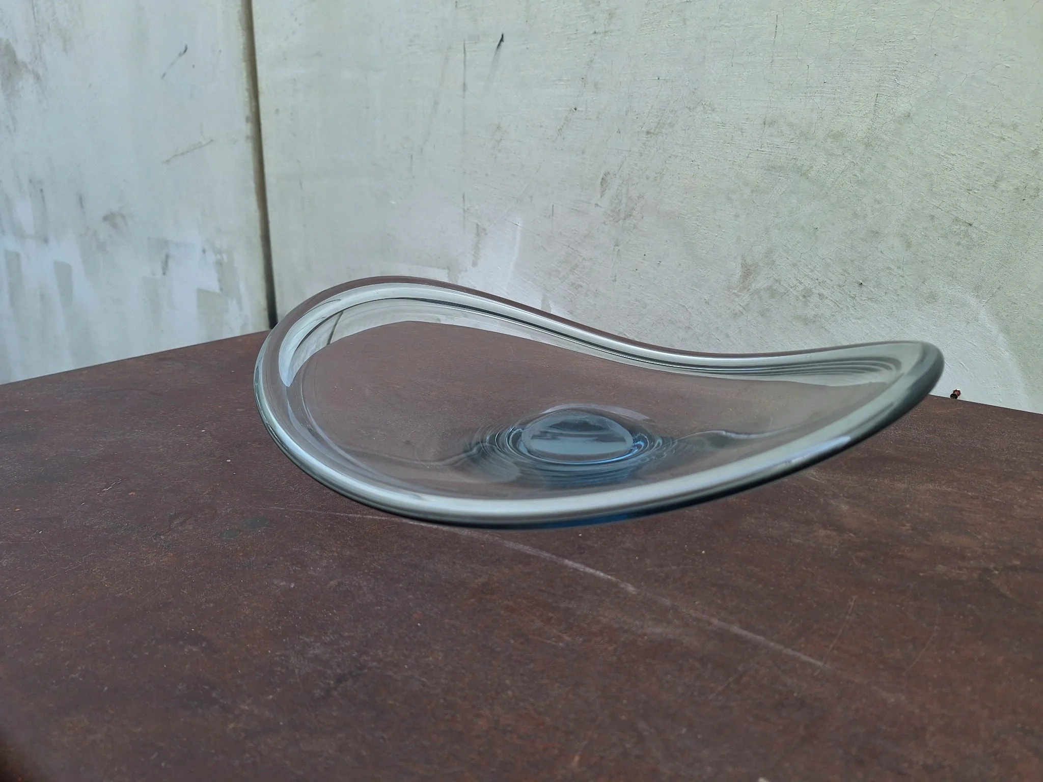 holmegaard iceblue glass centrepiece bowl detail